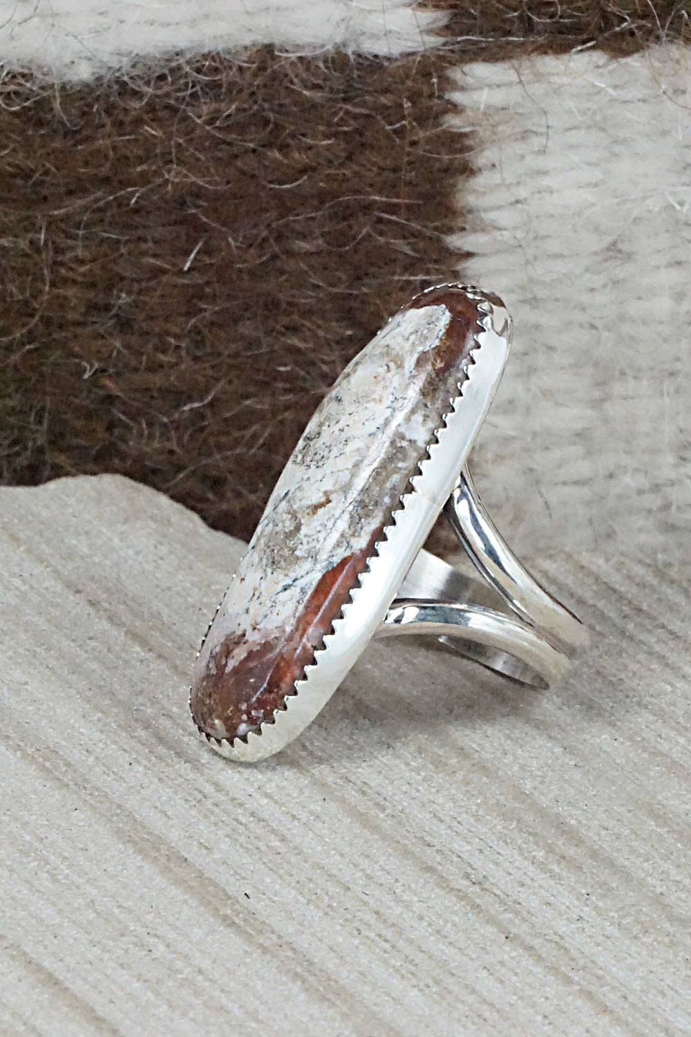 Wild Horse & Sterling Silver Ring - Leslie Nez - Size 8