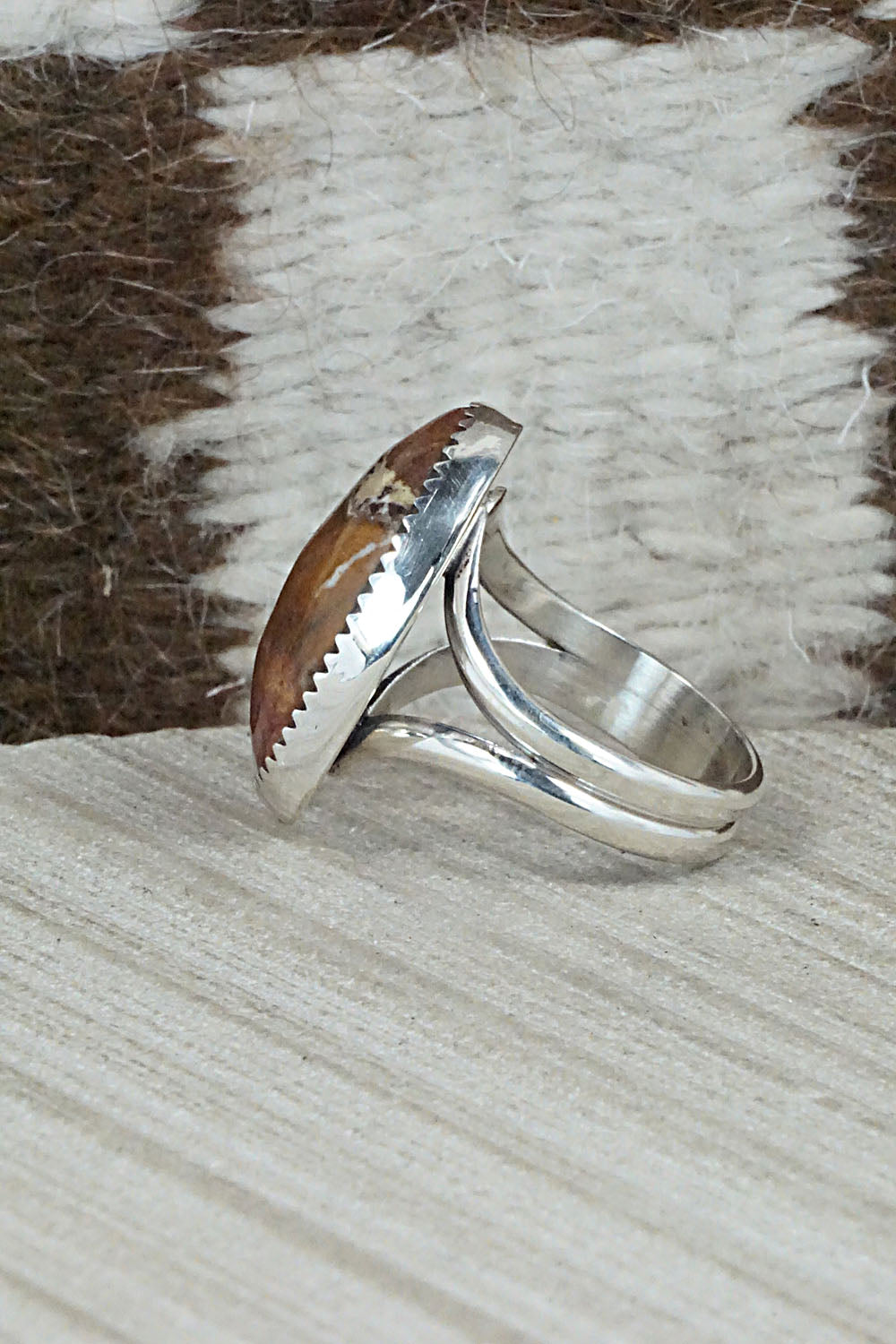 Wild Horse & Sterling Silver Ring - Leslie Nez - Size 9