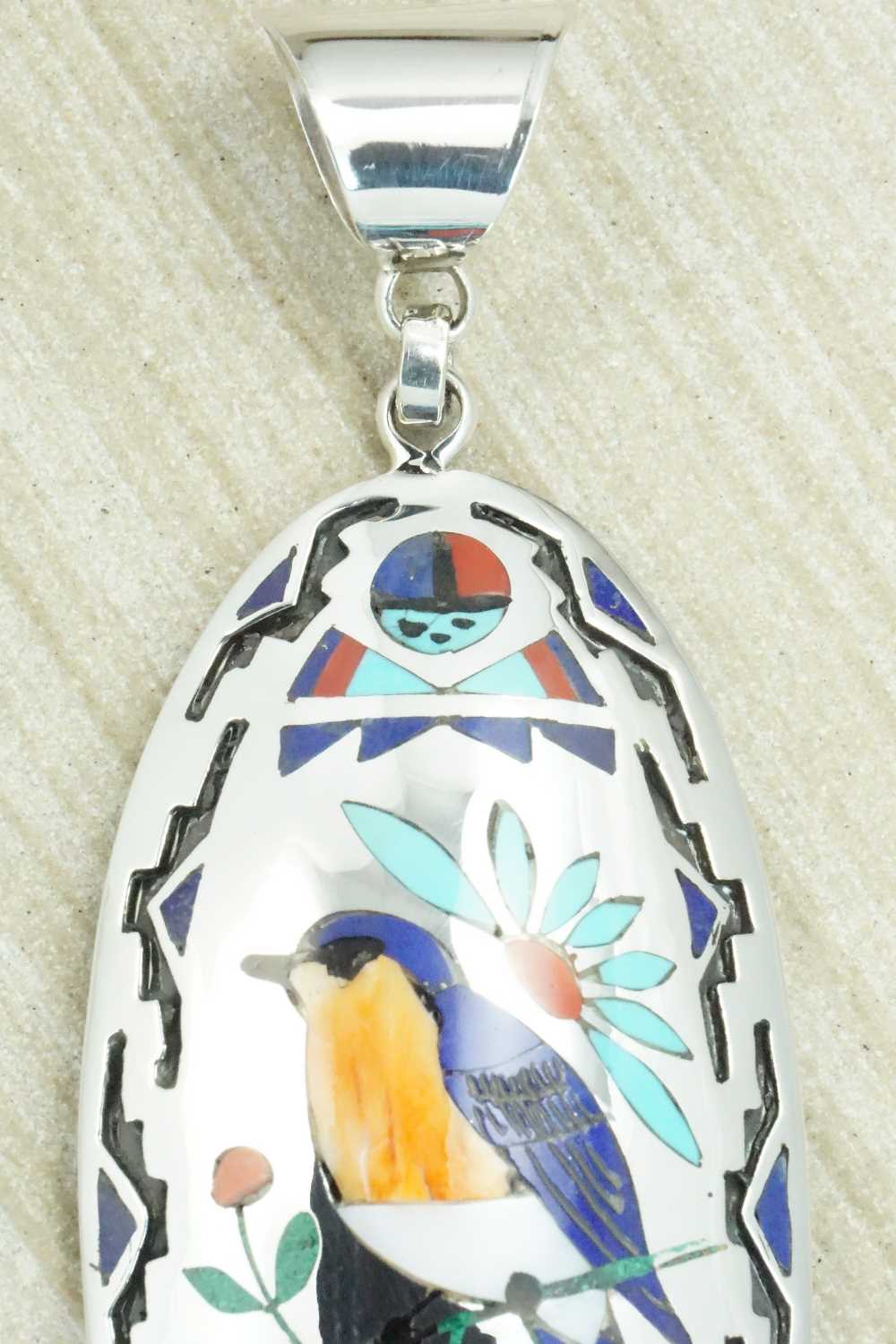 Multi Stone & Sterling Silver Inlay Pendant - Quintin Quam Sr.