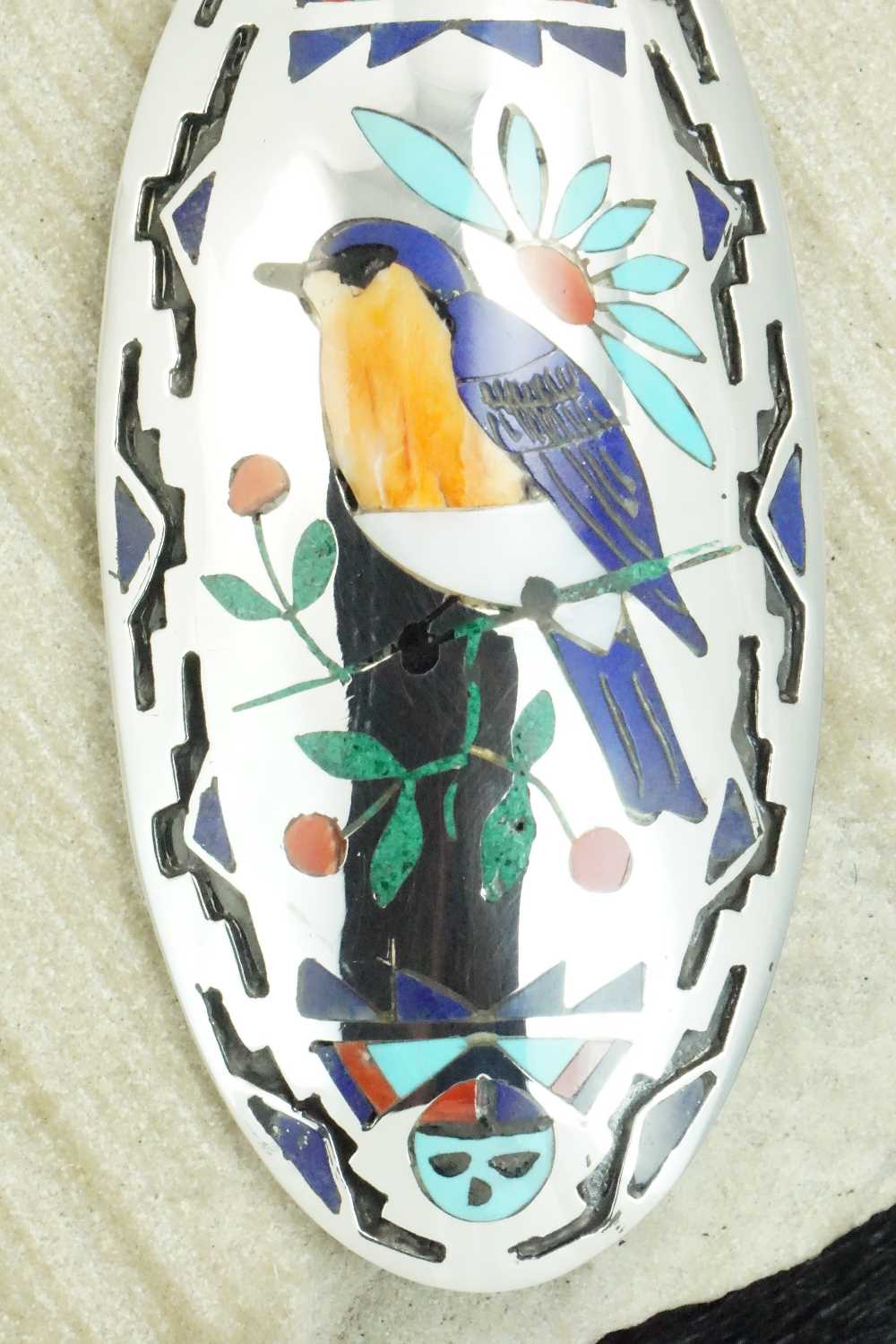 Multi Stone & Sterling Silver Inlay Pendant - Quintin Quam Sr.