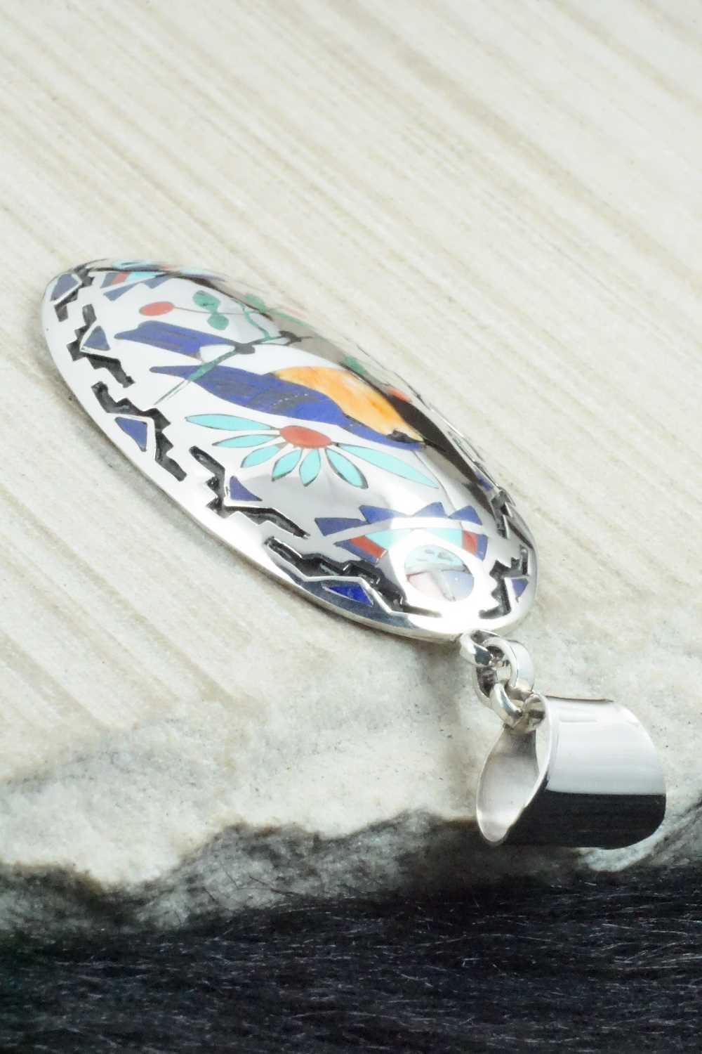 Multi Stone & Sterling Silver Inlay Pendant - Quintin Quam Sr.