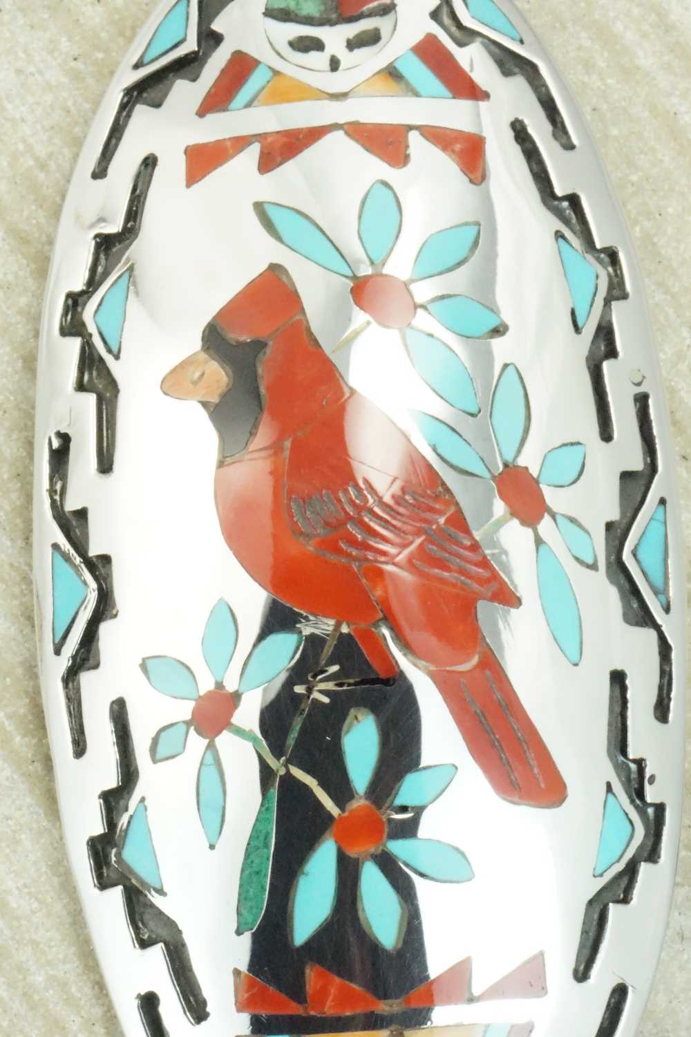 Multi Stone & Sterling Silver Inlay Pendant - Quintin Quam Sr.