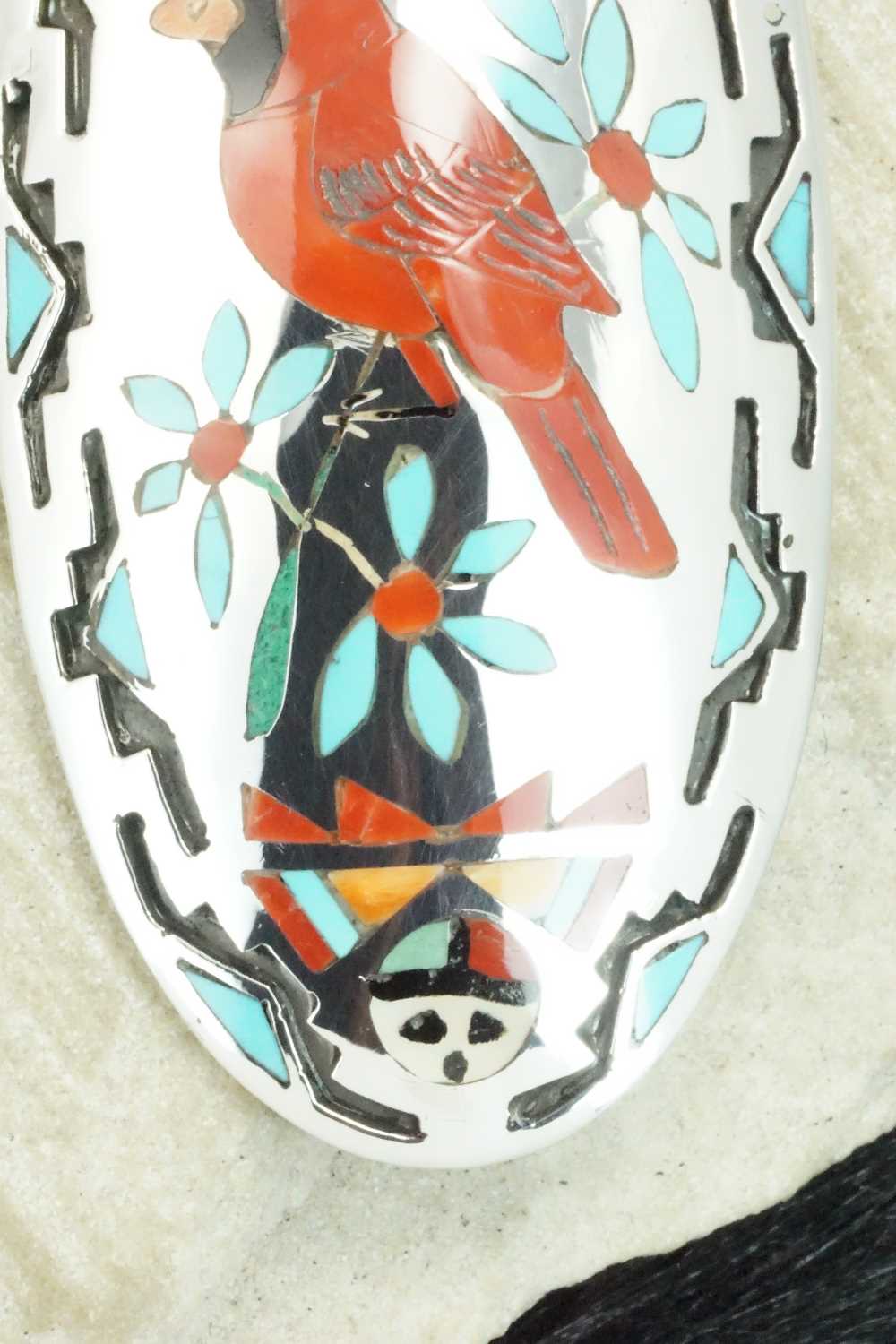 Multi Stone & Sterling Silver Inlay Pendant - Quintin Quam Sr.
