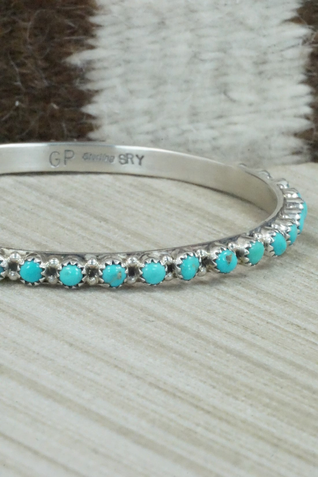 Turquoise & Sterling Silver Bangle - Gaynell Parker