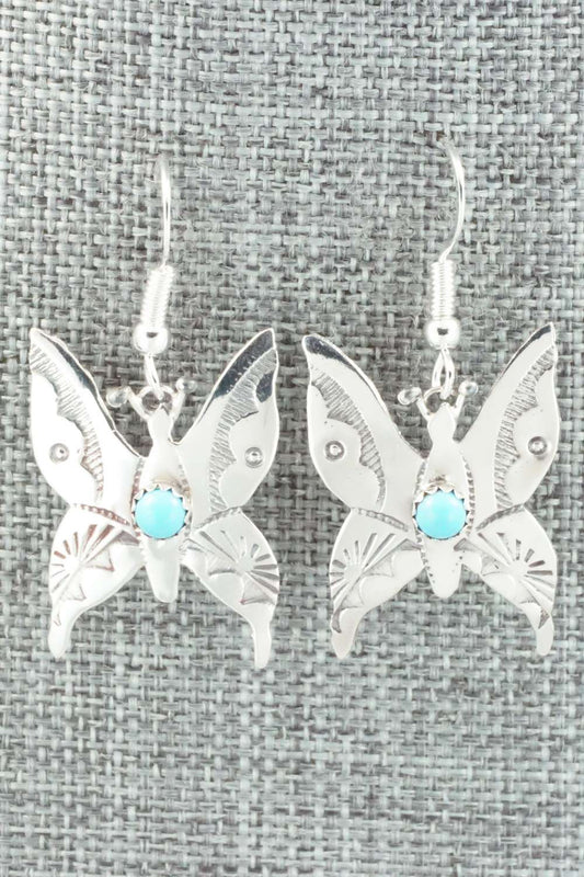 Turquoise & Sterling Silver Earrings - Lucille Platero