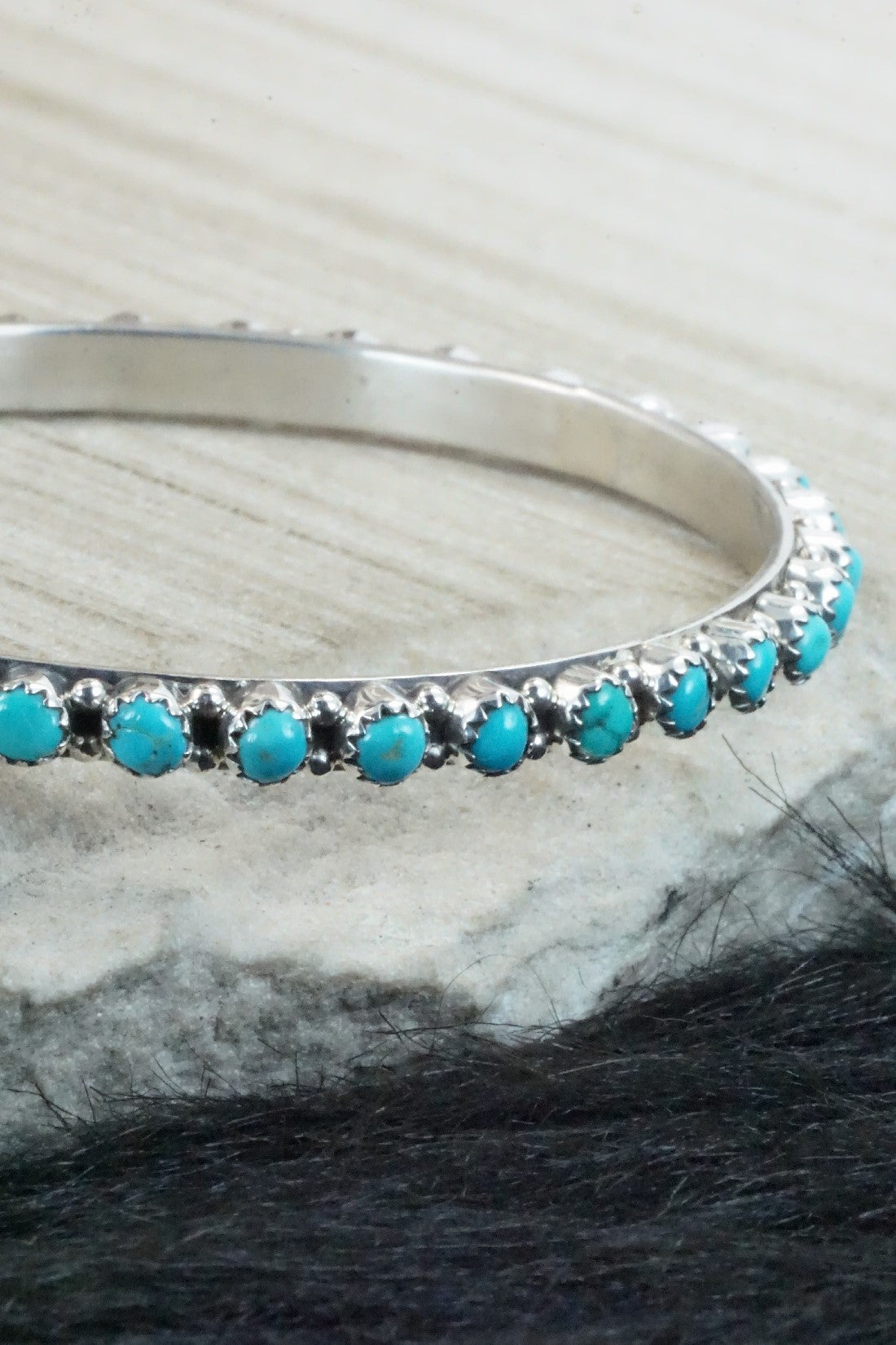 Turquoise & Sterling Silver Bangle - Gaynell Parker