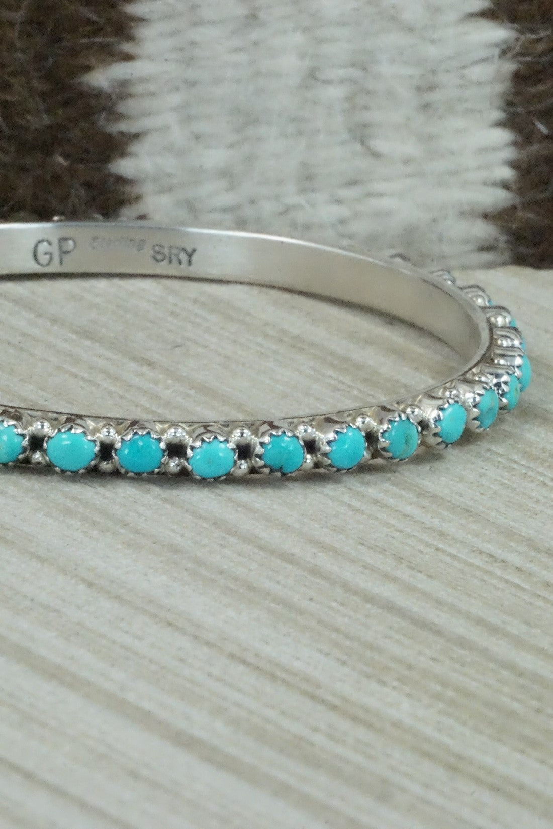 Turquoise & Sterling Silver Bangle - Gaynell Parker