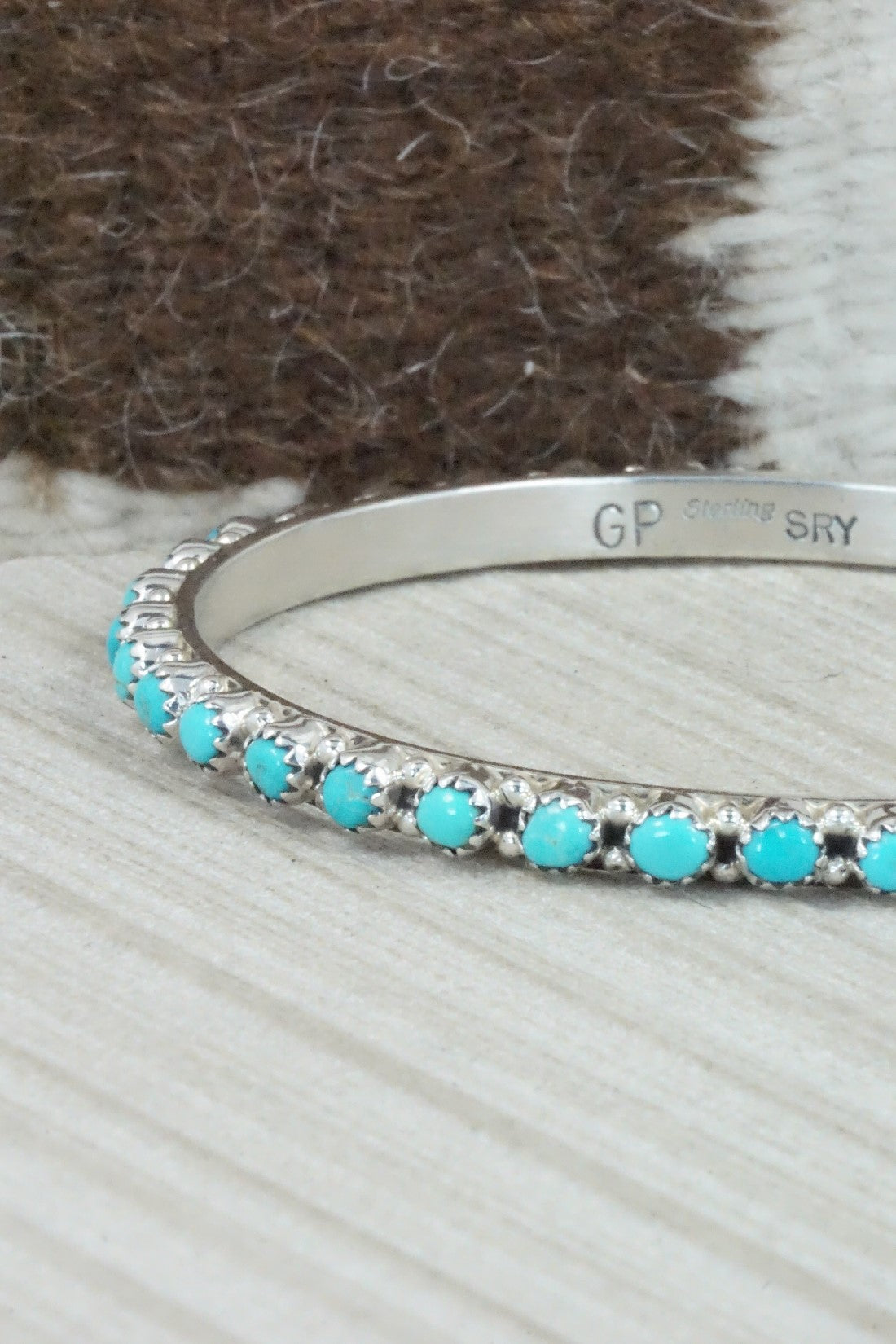 Turquoise & Sterling Silver Bangle - Gaynell Parker