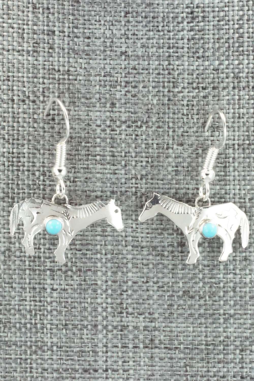 Turquoise and Sterling Silver Earrings - Lucille Platero