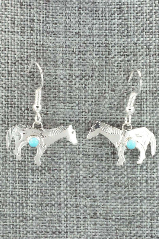 Turquoise and Sterling Silver Earrings - Lucille Platero