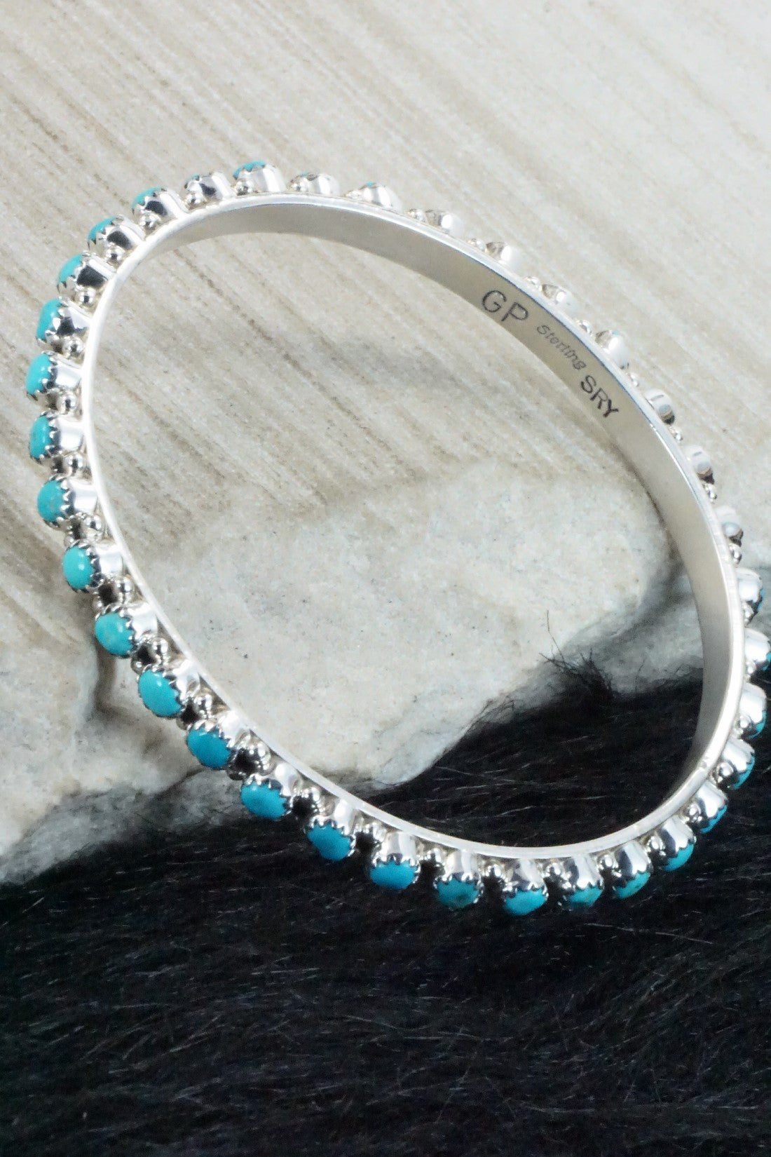 Turquoise & Sterling Silver Bangle - Gaynell Parker