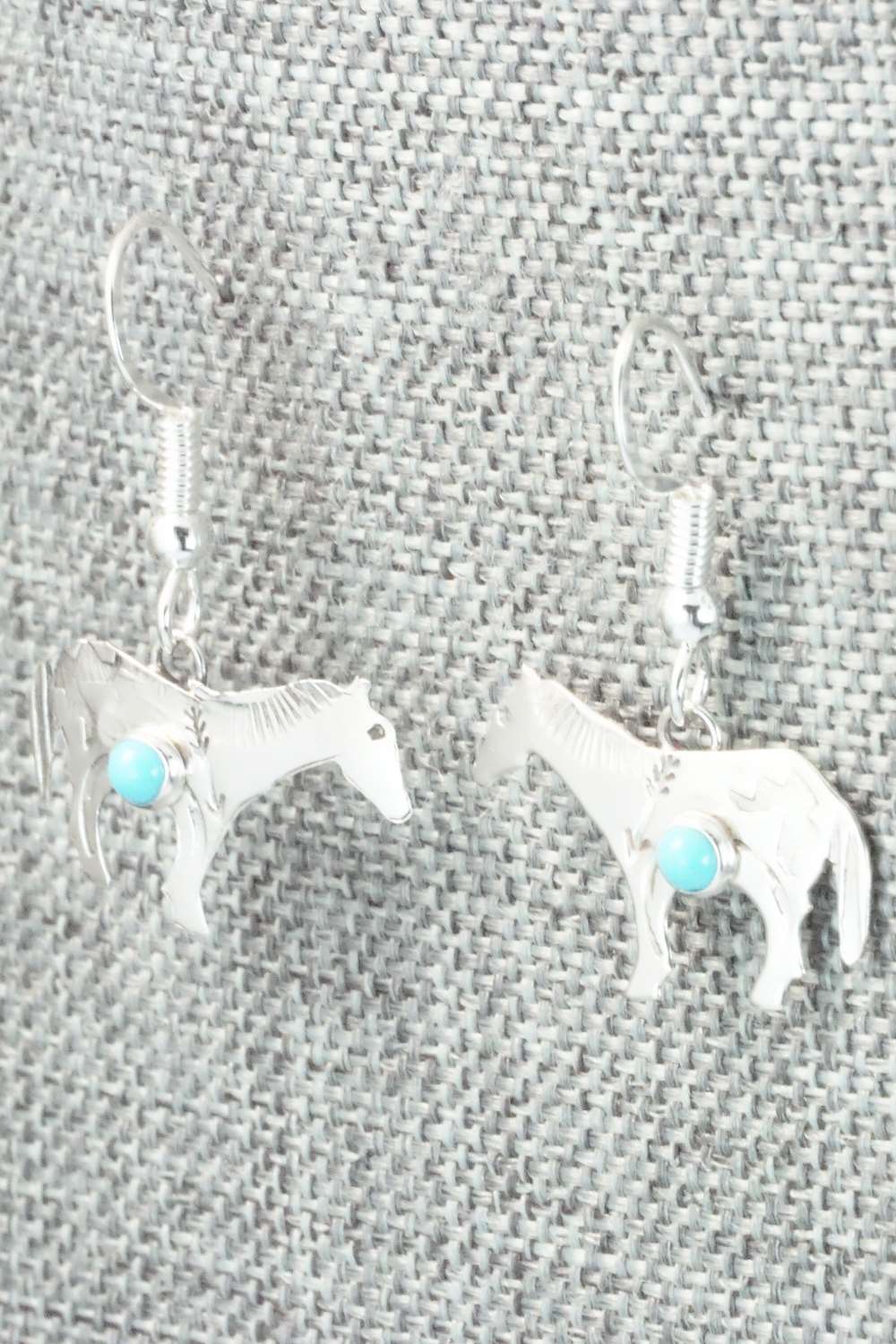 Turquoise and Sterling Silver Earrings - Lucille Platero