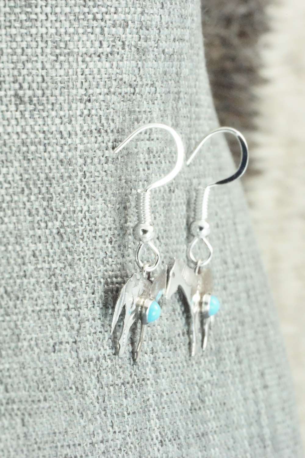 Turquoise and Sterling Silver Earrings - Lucille Platero