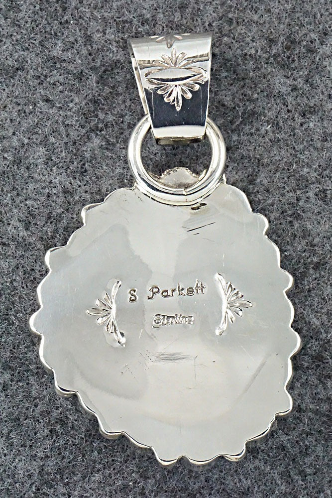 White Buffalo, Spiny Oyster and Sterling Silver Pendant - Sandra Parkett
