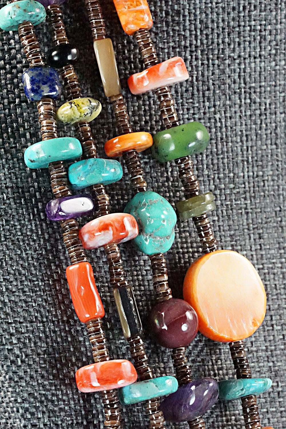 Multi Stone & Sterling Silver Necklace - Helen Tsosie