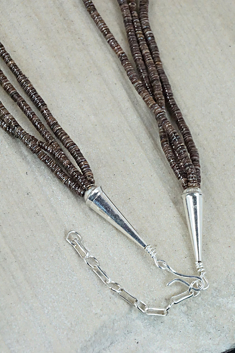 Multi Stone & Sterling Silver Necklace - Helen Tsosie