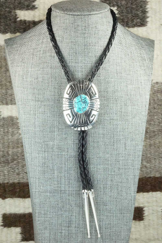Turquoise & Sterling Silver Bolo Tie - Rosita Singer