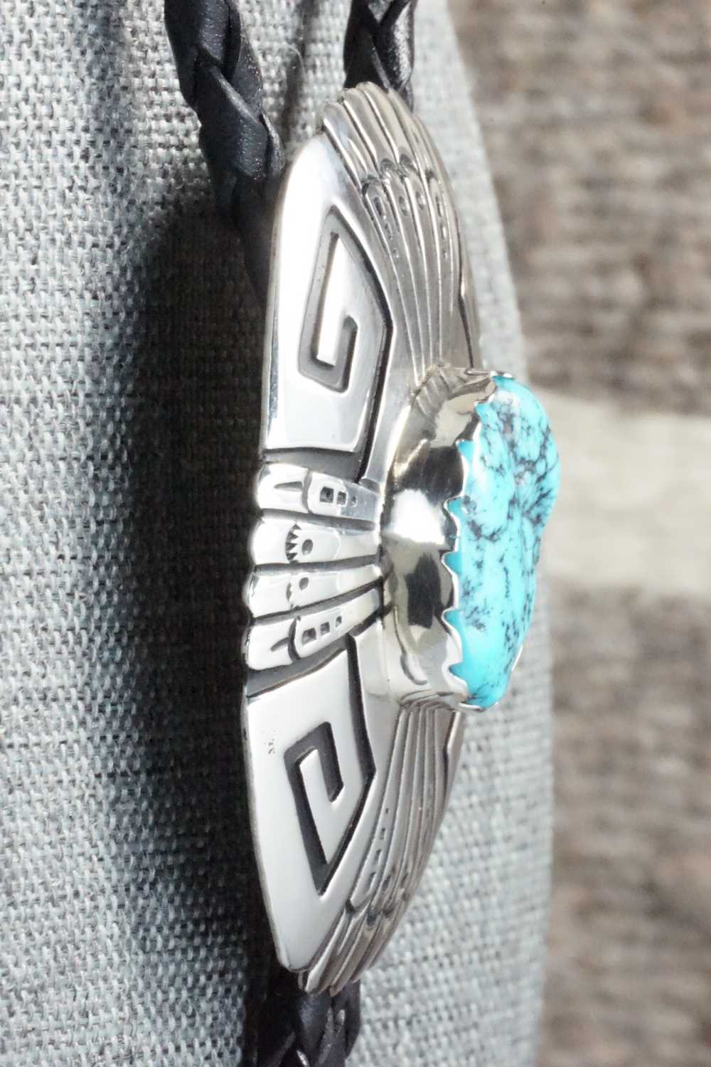 Turquoise & Sterling Silver Bolo Tie - Rosita Singer