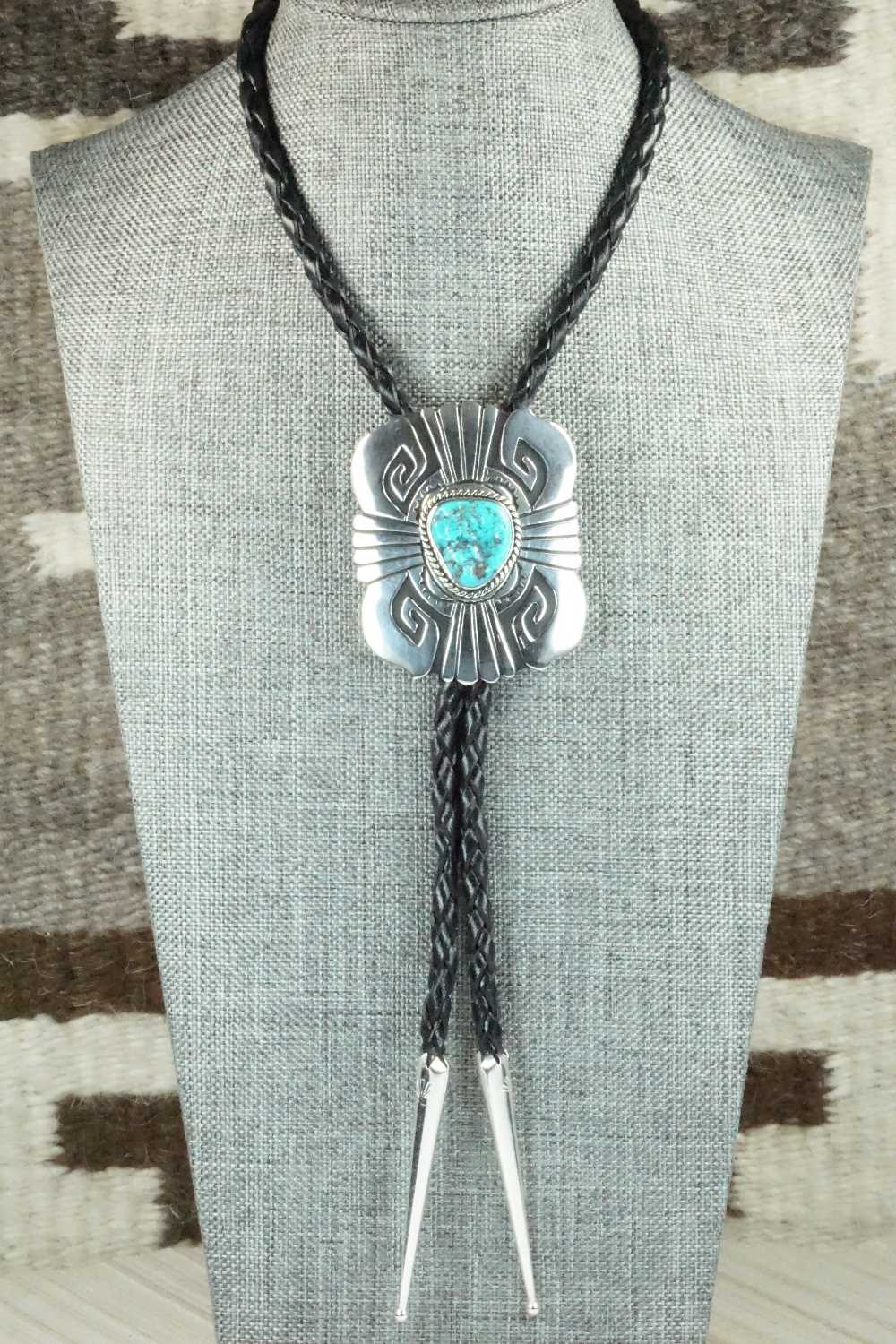 Turquoise & Sterling Silver Bolo Tie - Rosita Singer