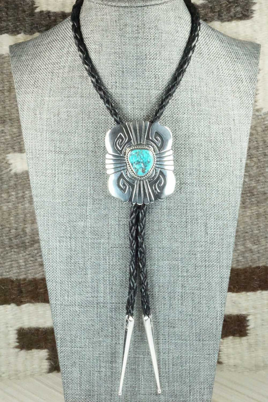 Turquoise & Sterling Silver Bolo Tie - Rosita Singer