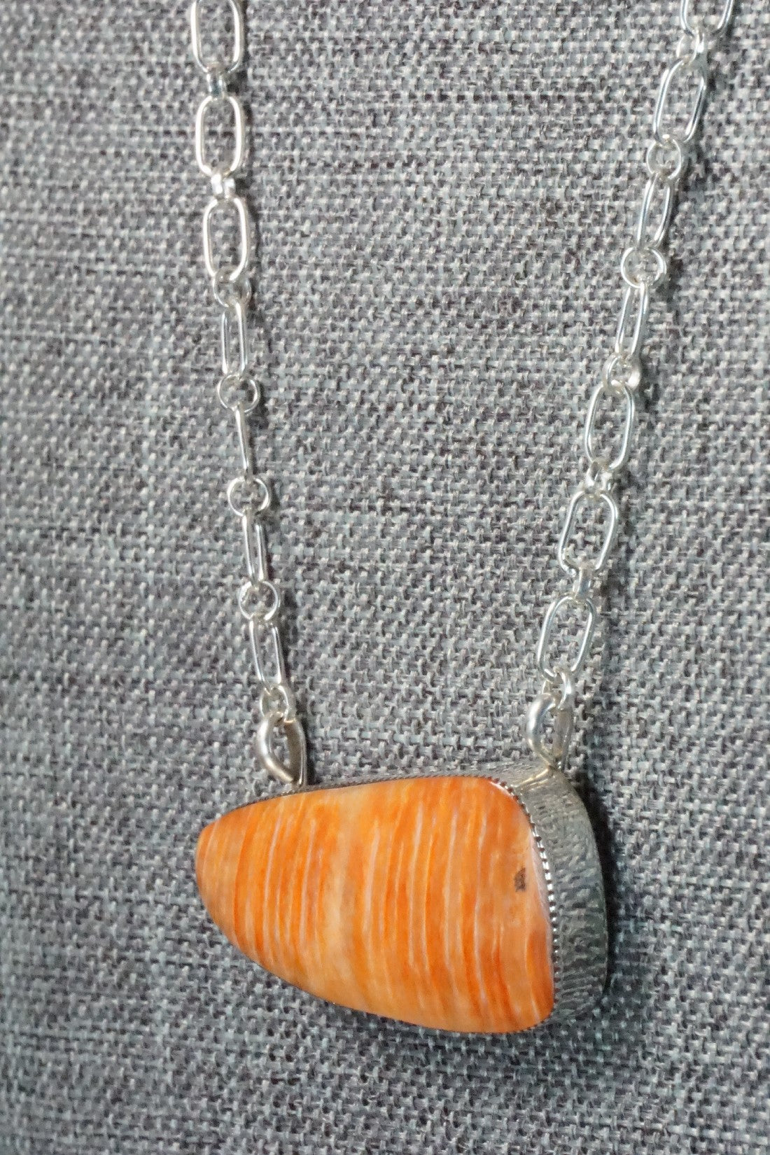 Spiny Oyster & Sterling Silver Necklace - Shania Johnson