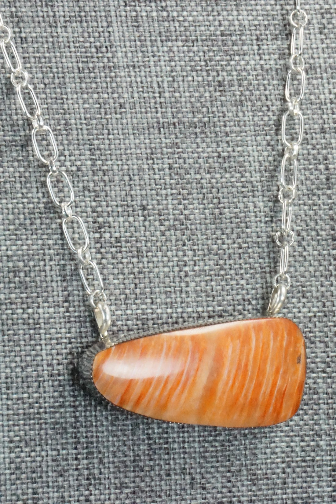 Spiny Oyster & Sterling Silver Necklace - Shania Johnson
