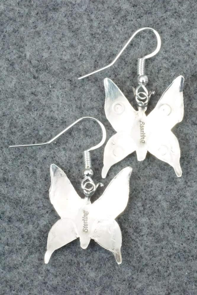 Coral & Sterling Silver Earrings - Lucille Platero