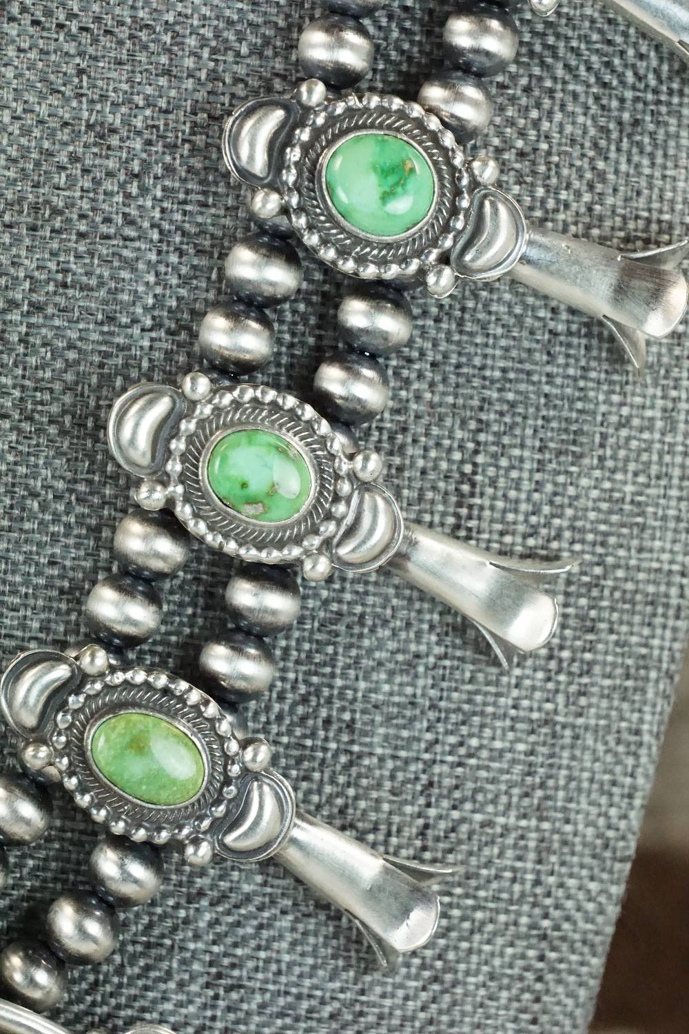 Turquoise & Sterling Silver Squash Blossom Set - Tom Lewis