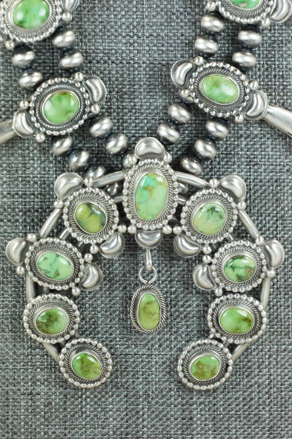 Turquoise & Sterling Silver Squash Blossom Set - Tom Lewis
