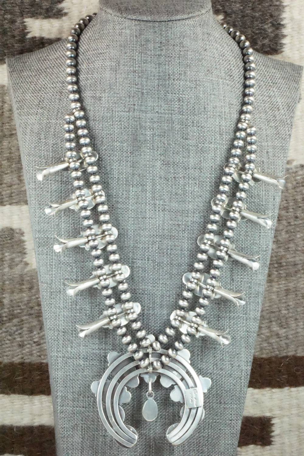 Turquoise & Sterling Silver Squash Blossom Set - Tom Lewis