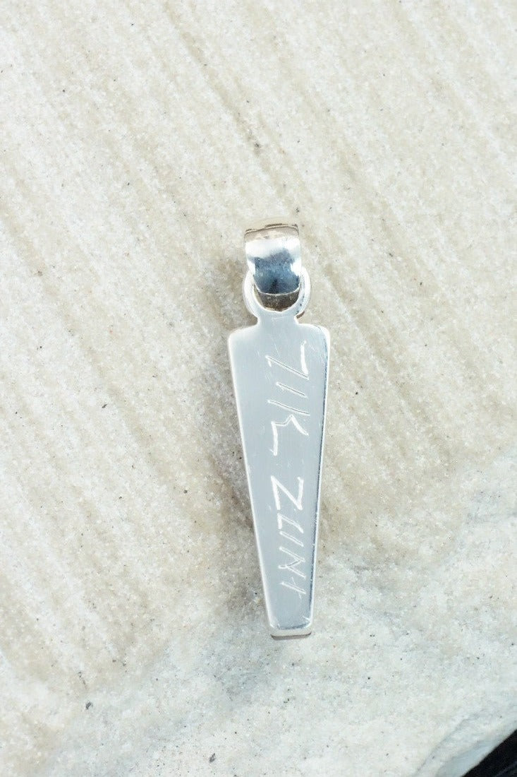Coral & Sterling Silver Pendant - MaDerral Kallestewa