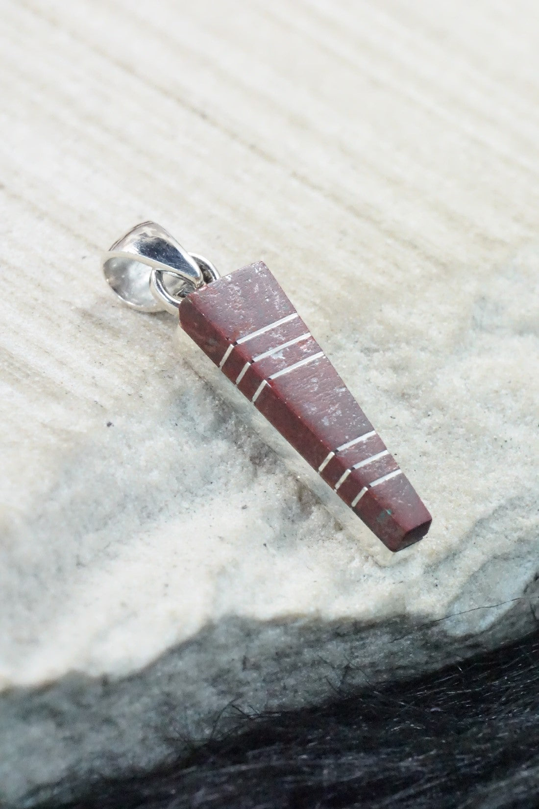 Coral & Sterling Silver Pendant - MaDerral Kallestewa
