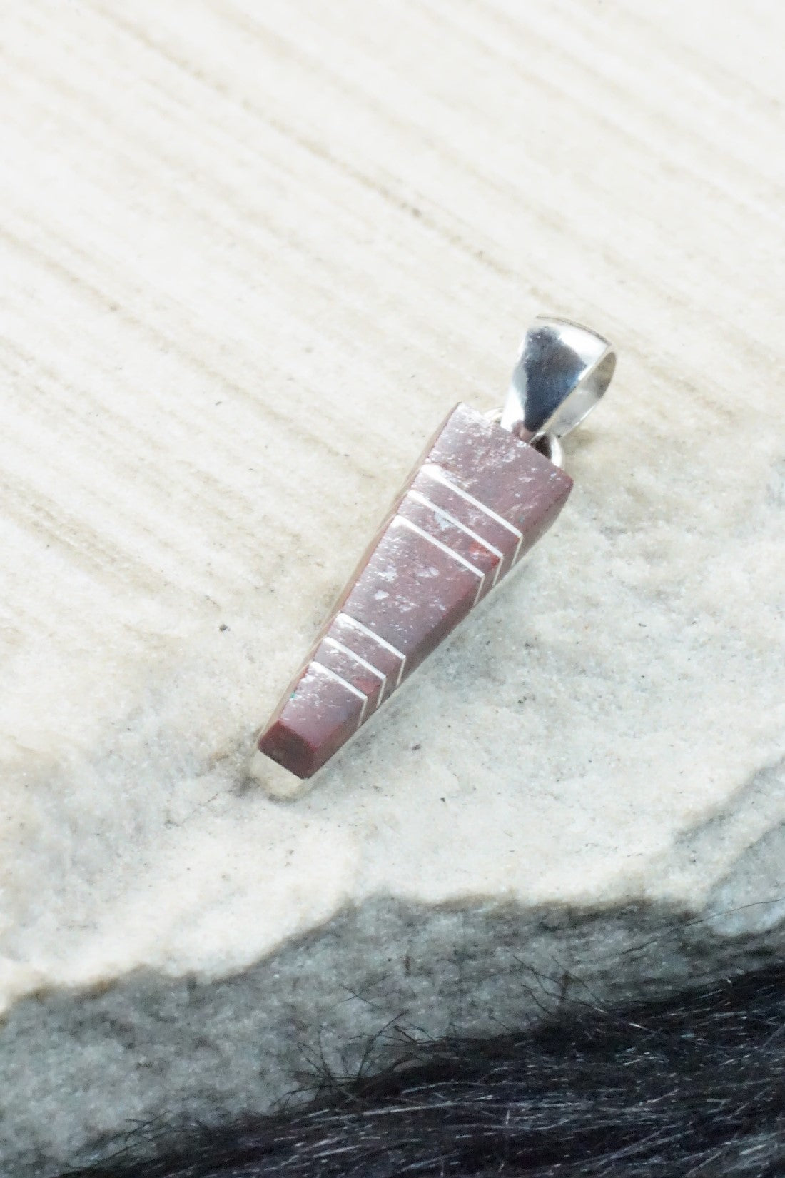 Coral & Sterling Silver Pendant - MaDerral Kallestewa
