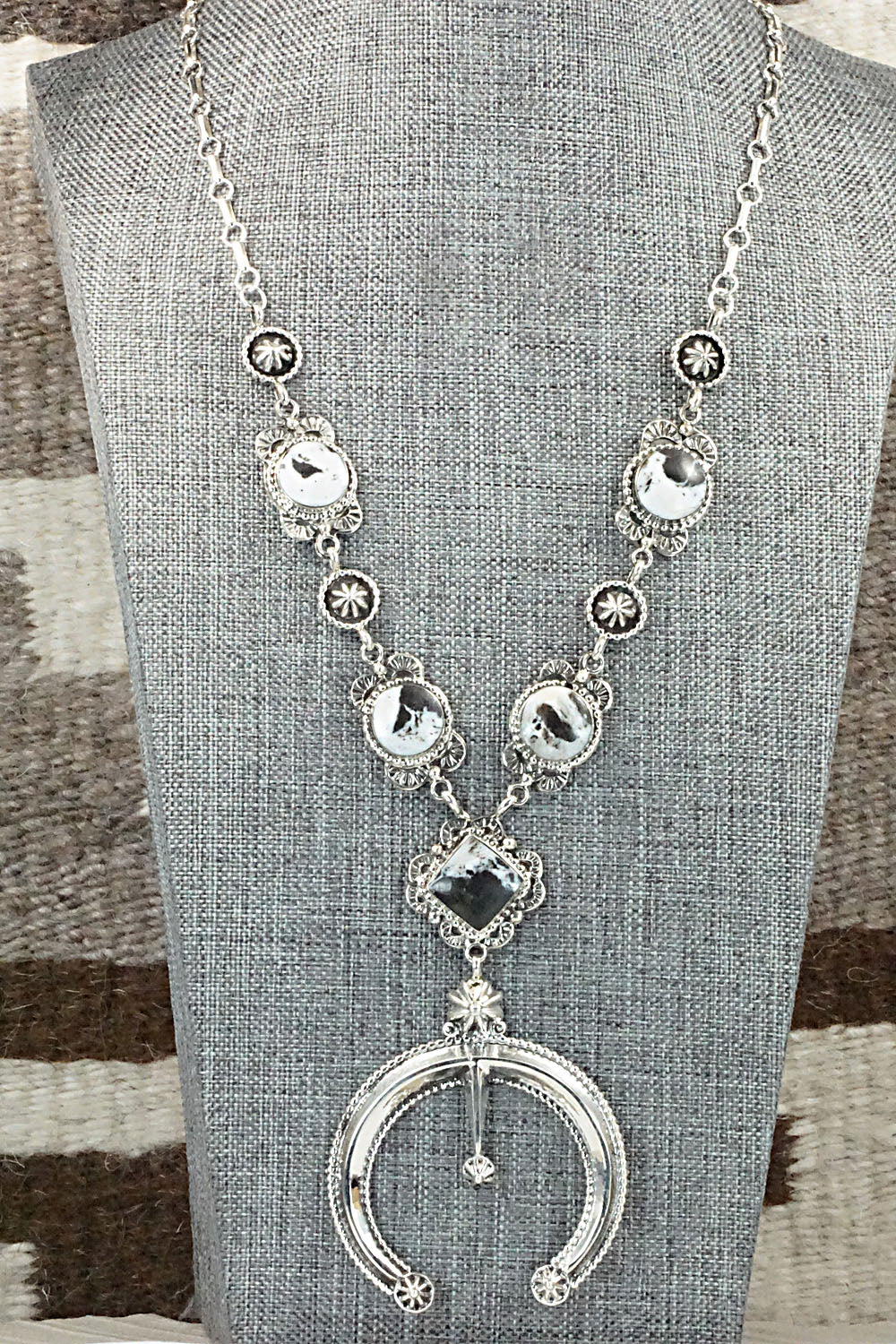 White Buffalo & Sterling Silver Naja Necklace - Mike Smith
