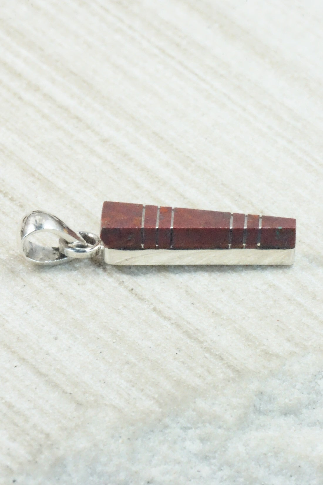 Coral & Sterling Silver Pendant - MaDerral Kallestewa
