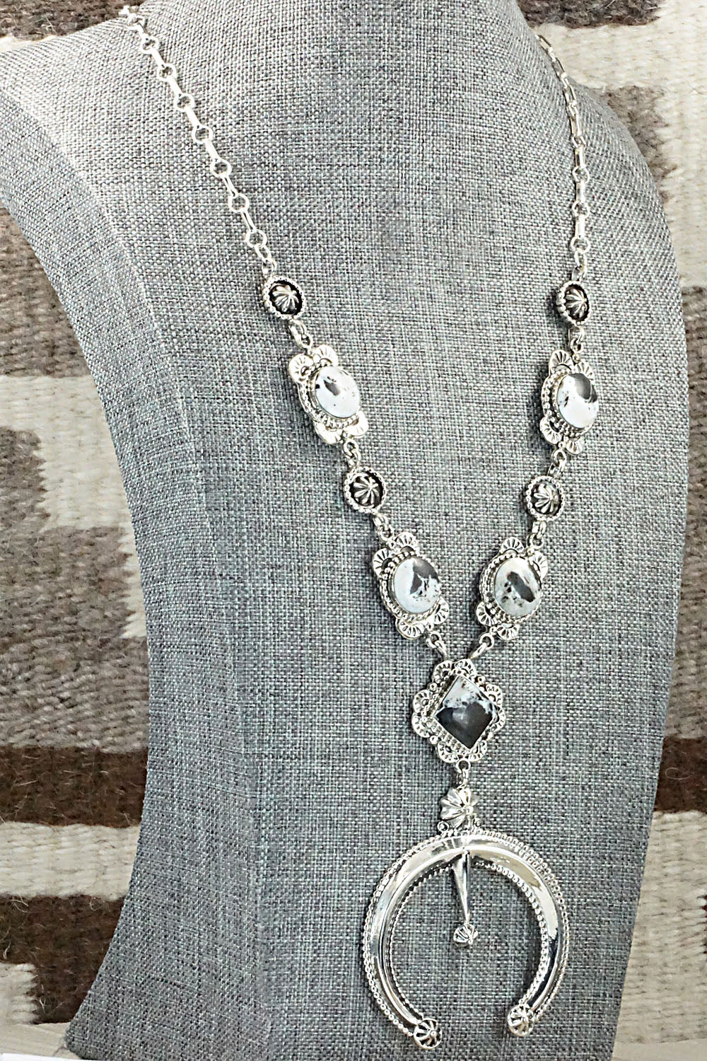 White Buffalo & Sterling Silver Naja Necklace - Mike Smith