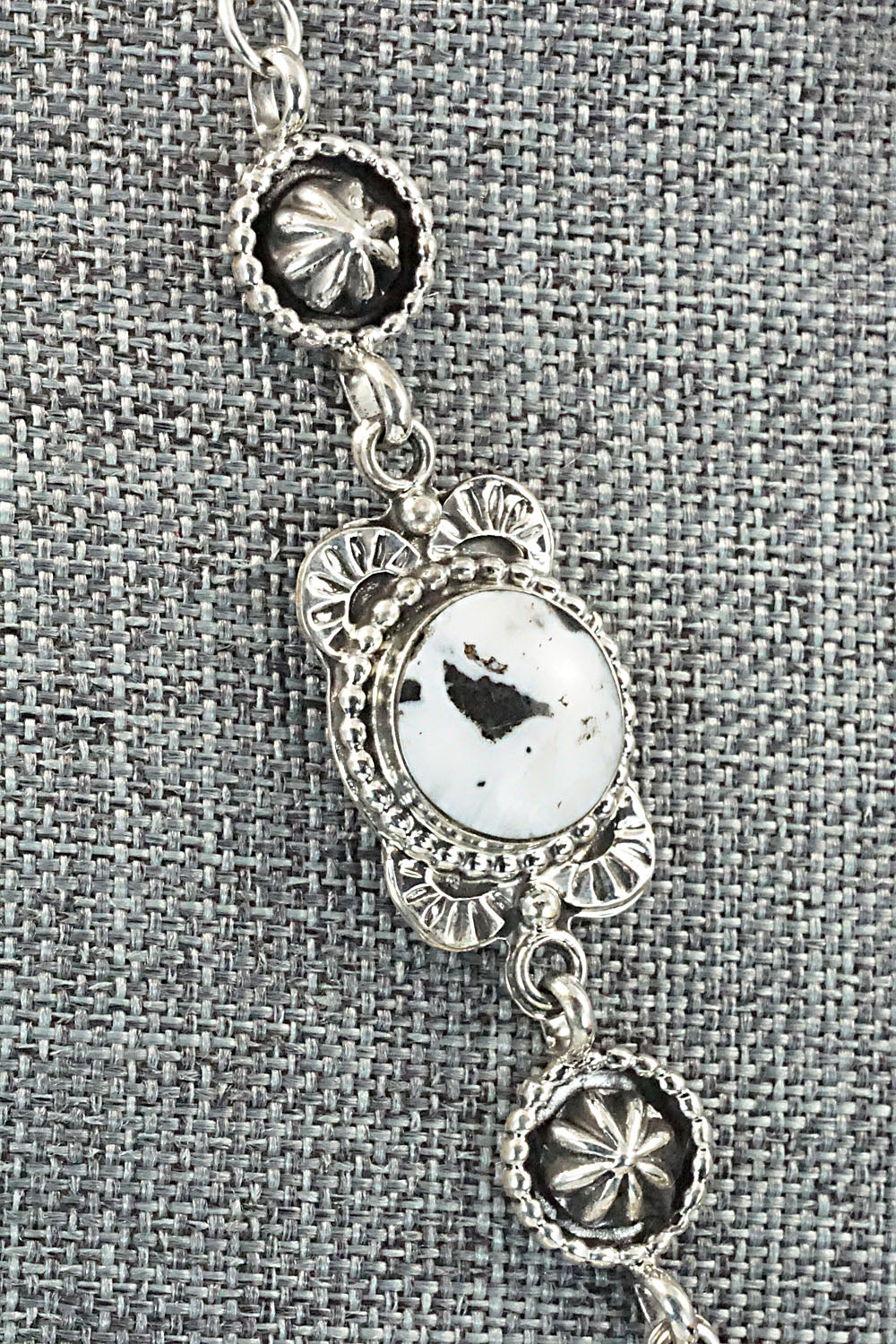 White Buffalo & Sterling Silver Naja Necklace - Mike Smith