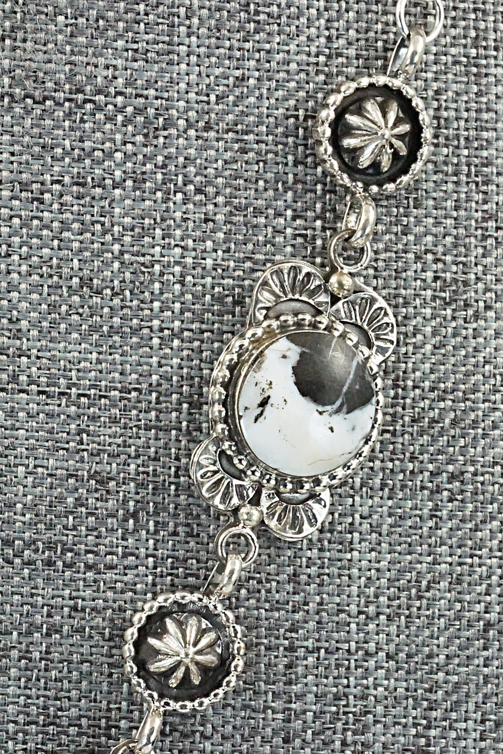 White Buffalo & Sterling Silver Naja Necklace - Mike Smith