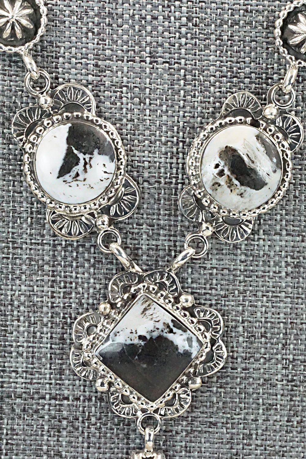 White Buffalo & Sterling Silver Naja Necklace - Mike Smith