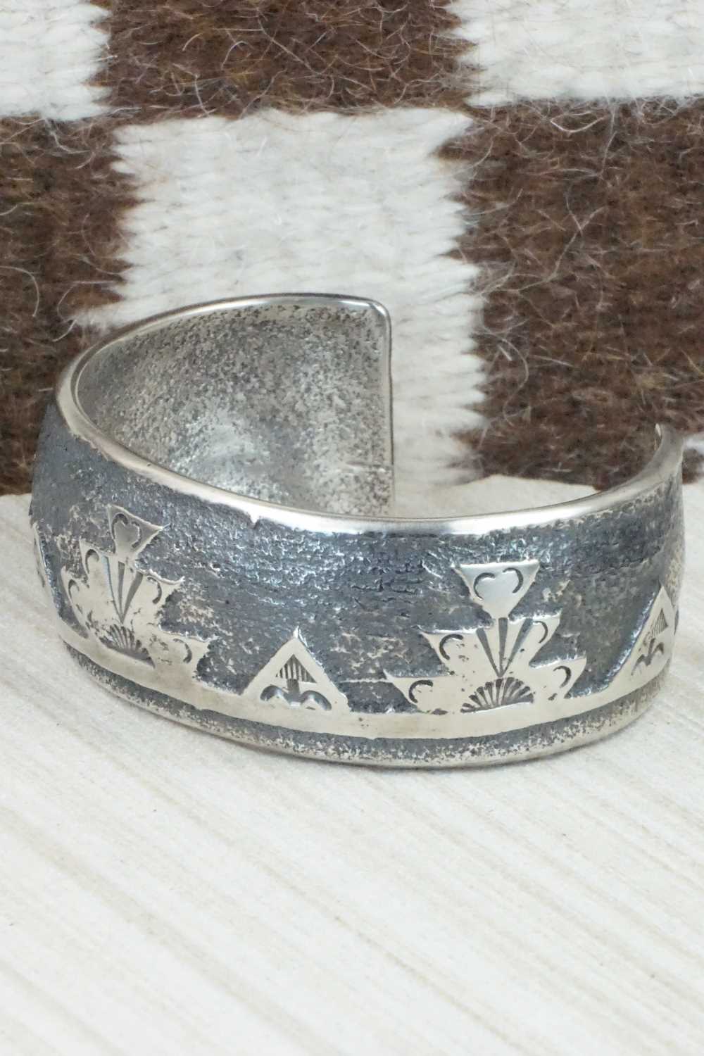 Sterling Silver Tufa Cast Bracelet - Navajo