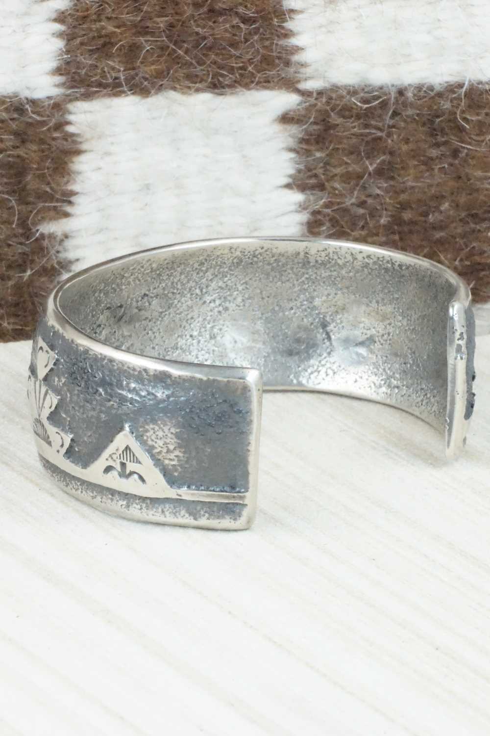 Sterling Silver Tufa Cast Bracelet - Navajo