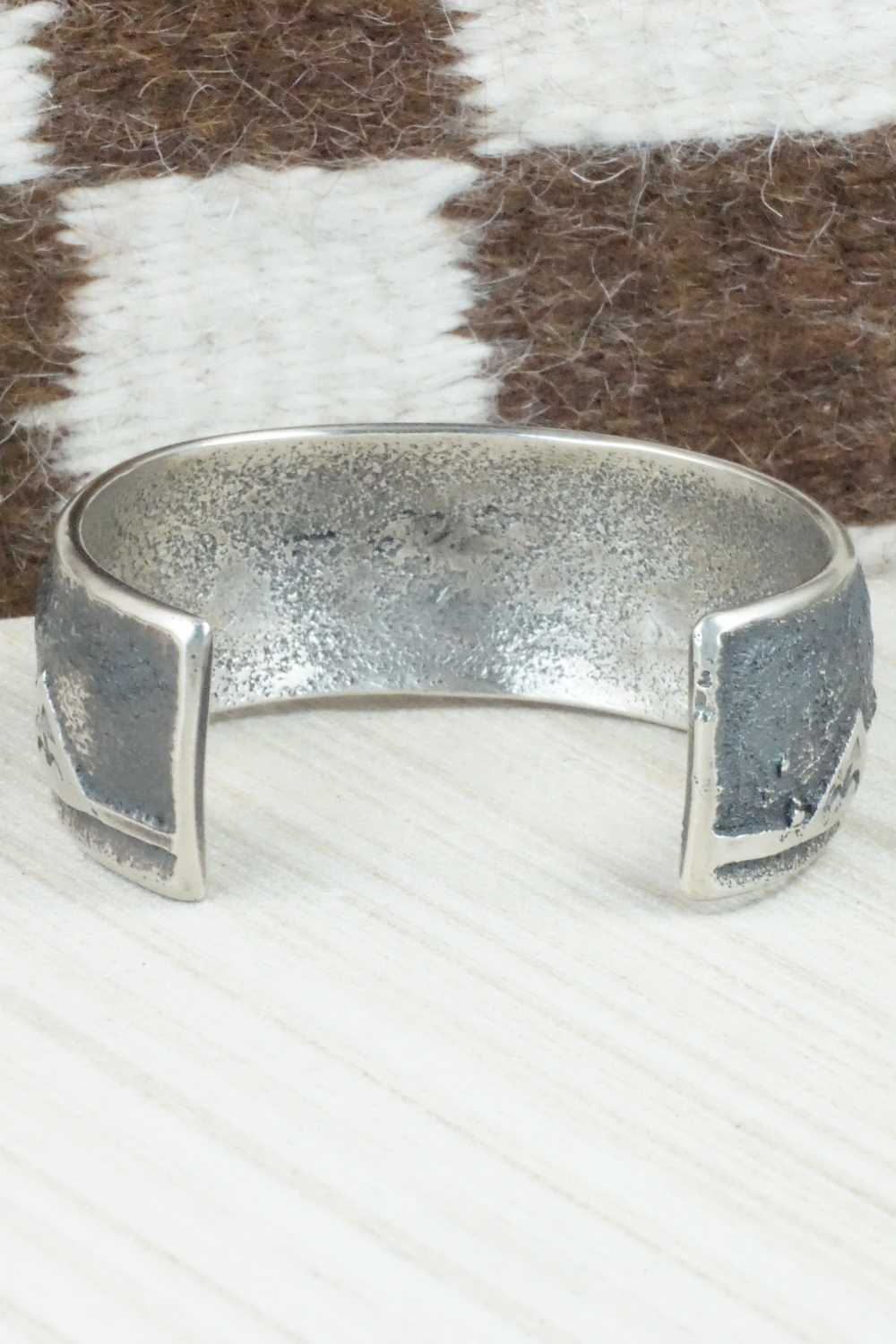 Sterling Silver Tufa Cast Bracelet - Navajo