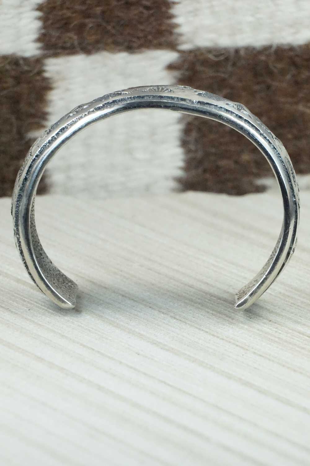 Sterling Silver Tufa Cast Bracelet - Navajo