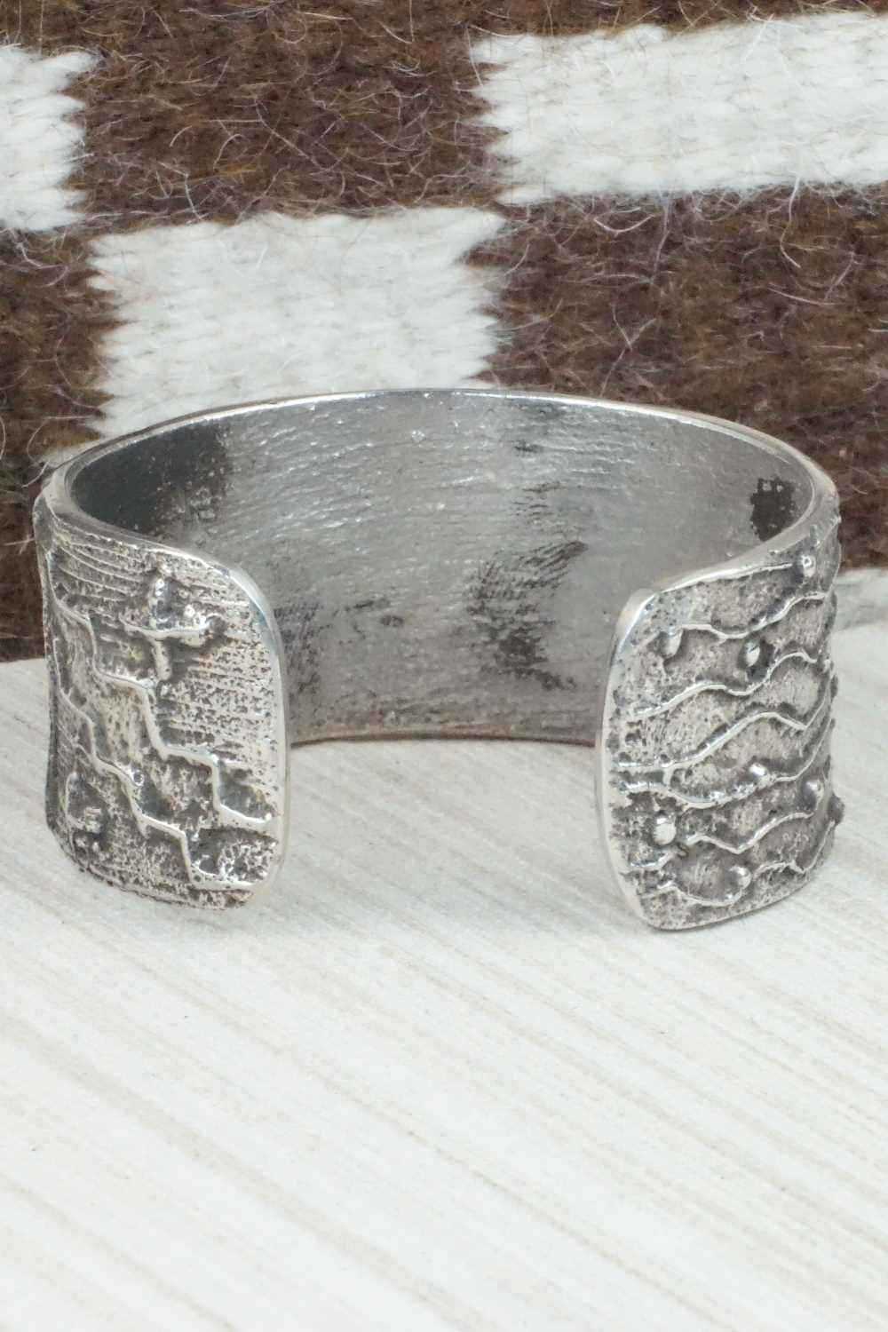 Sterling Silver Tufa Cast Bracelet - Navajo