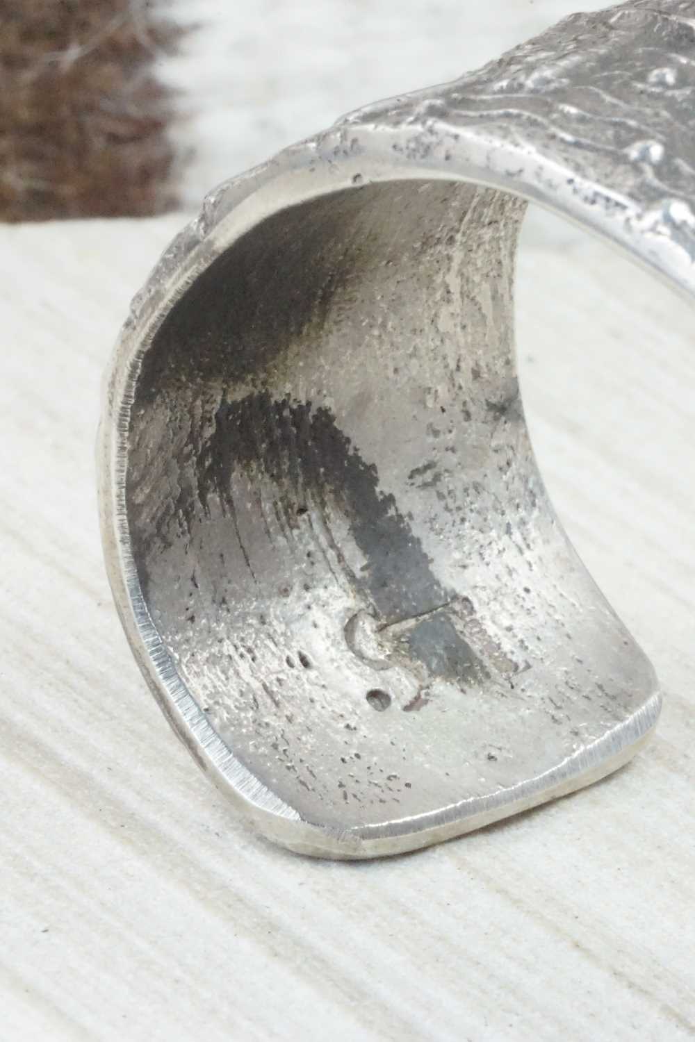 Sterling Silver Tufa Cast Bracelet - Navajo