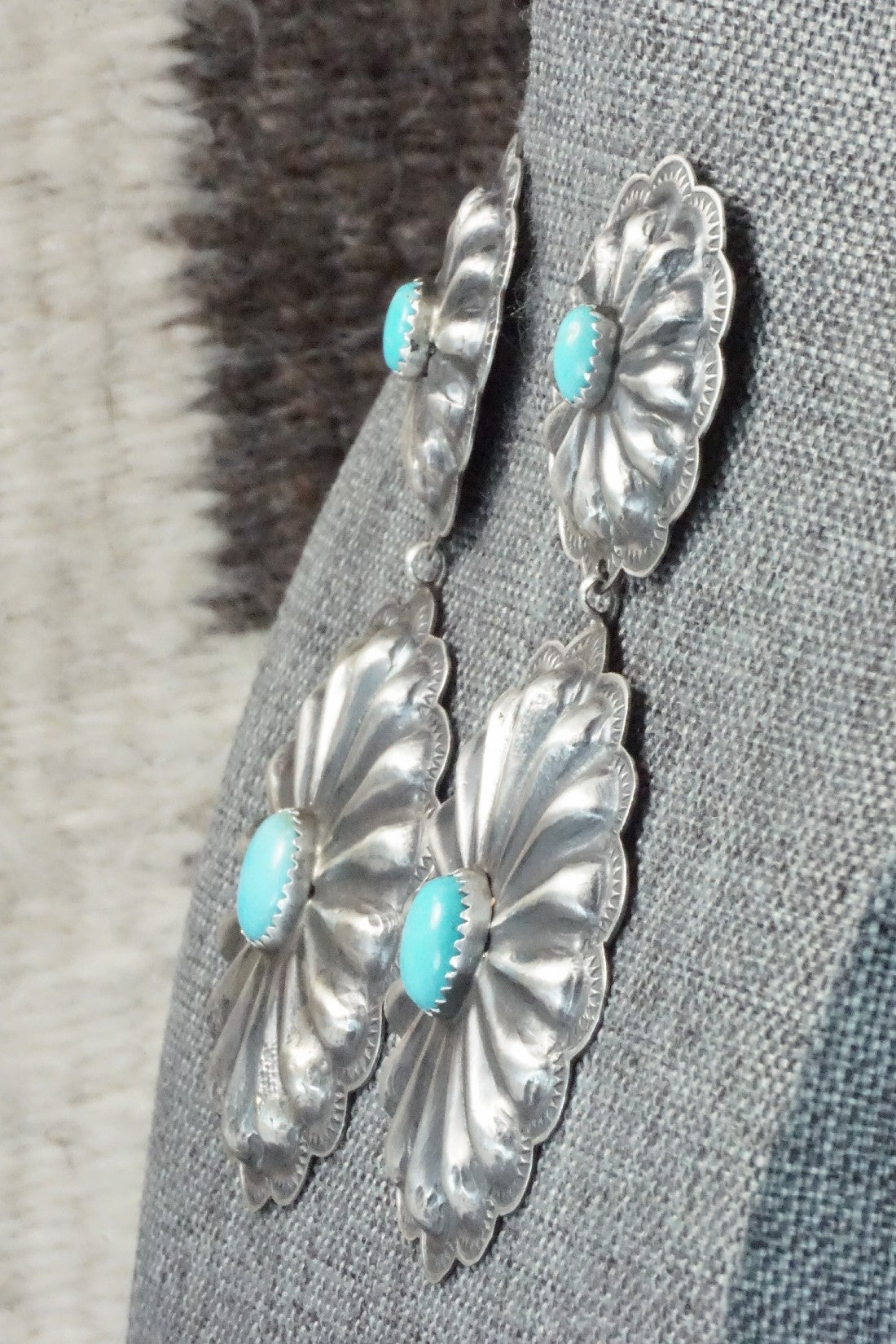Turquoise & Sterling Silver Earrings - Rita Lee