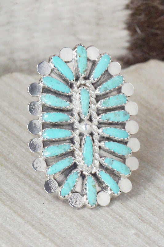 Turquoise & Sterling Silver Ring - Lavell Byjoe - Size 7.25