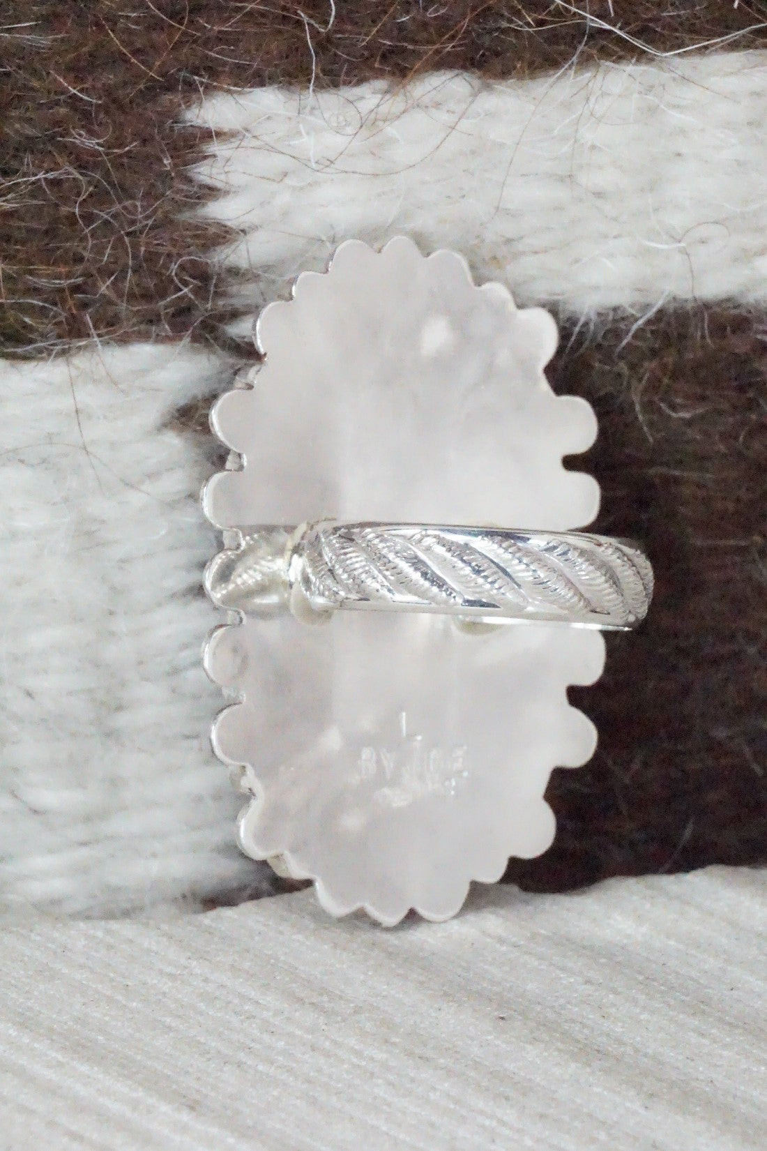 Turquoise & Sterling Silver Ring - Lavell Byjoe - Size 7.25