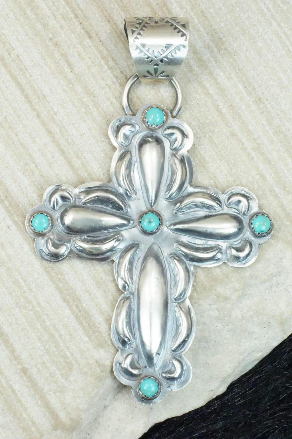 Turquoise & Sterling Silver Pendant - Tim Yazzie