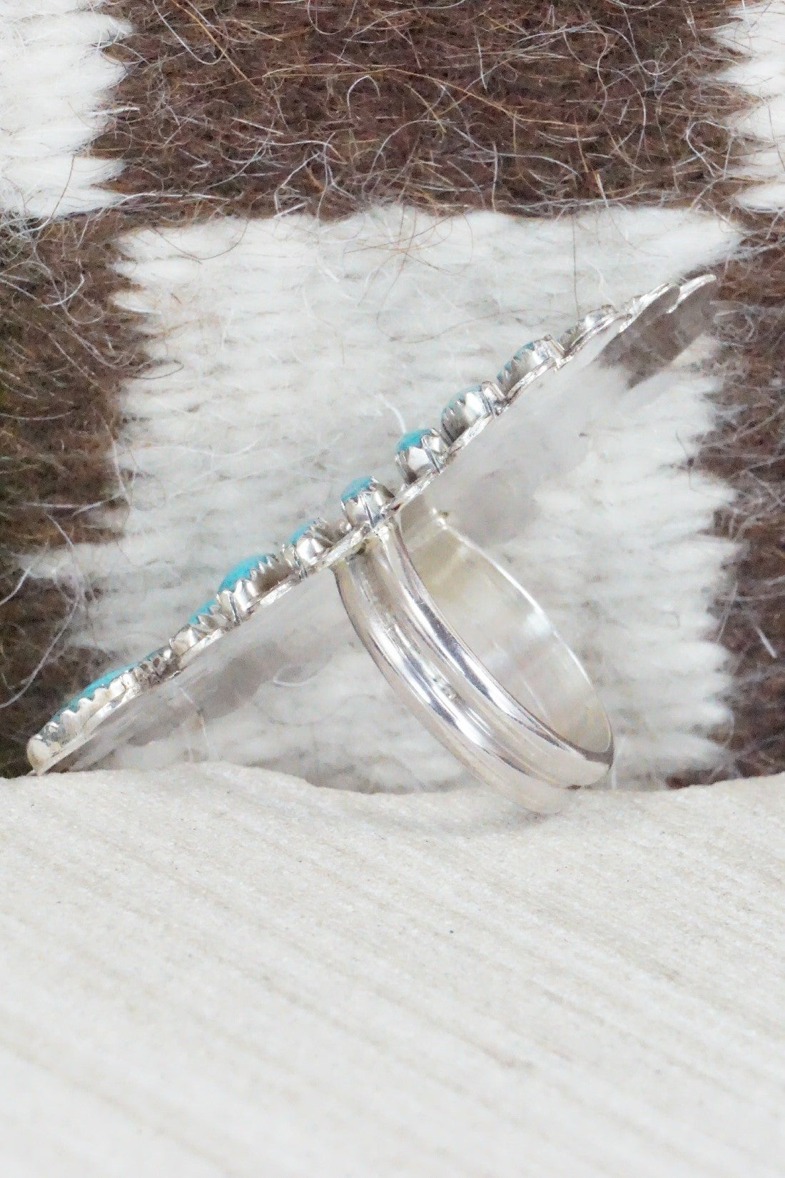 Turquoise & Sterling Silver Ring - Lavell Byjoe - Size 7.25